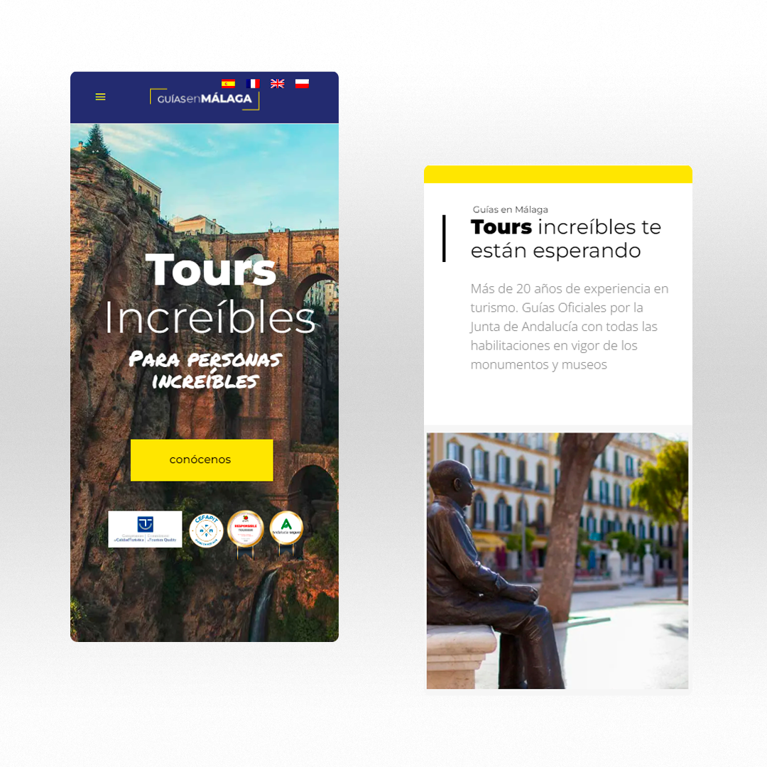 Desarrollo Web turismo en Málaga vista móvil
