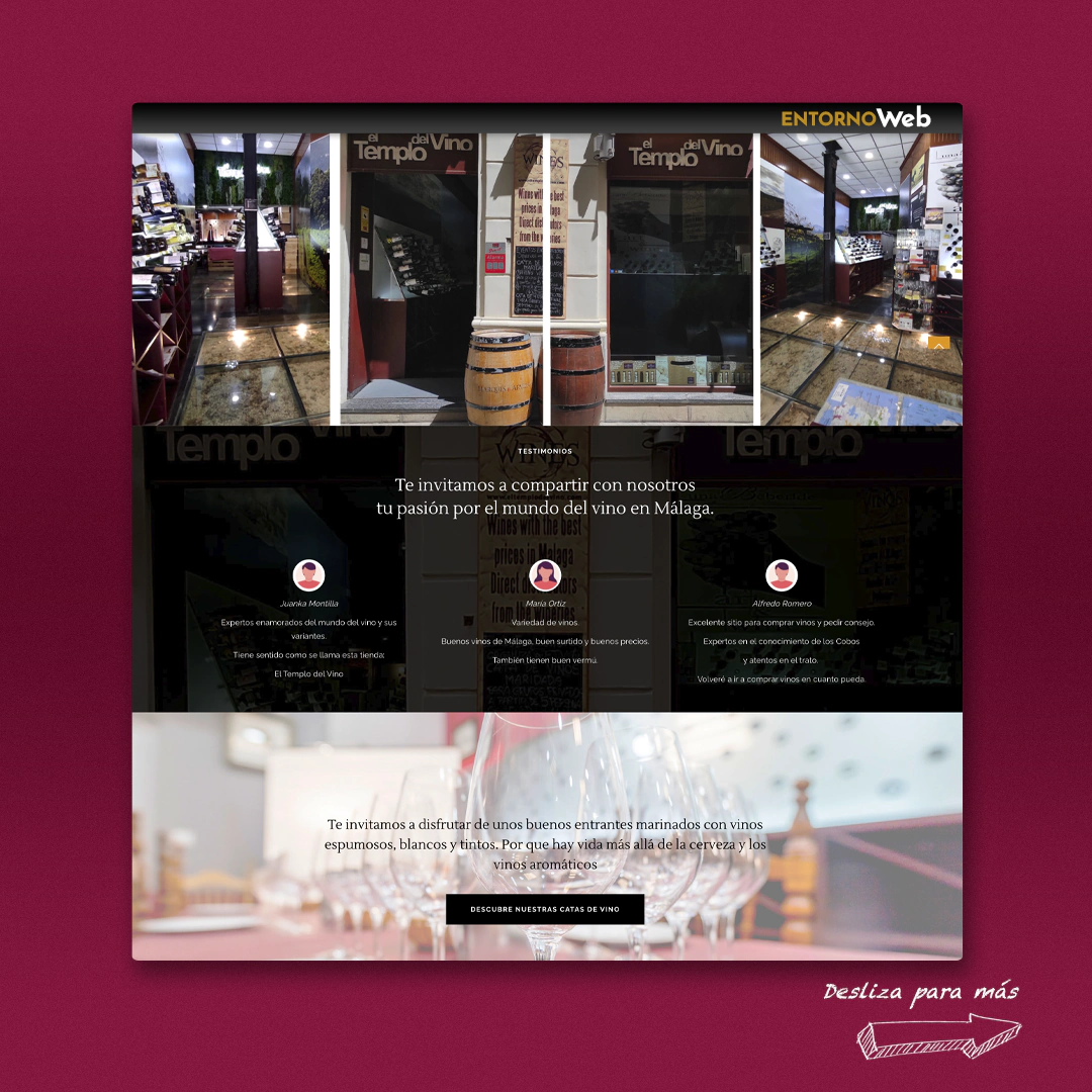 Desarrollo tienda online de El templo del vino