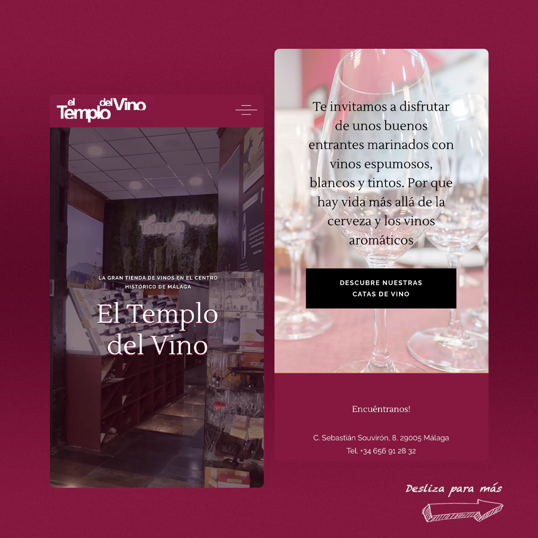 Tienda online vista móvil